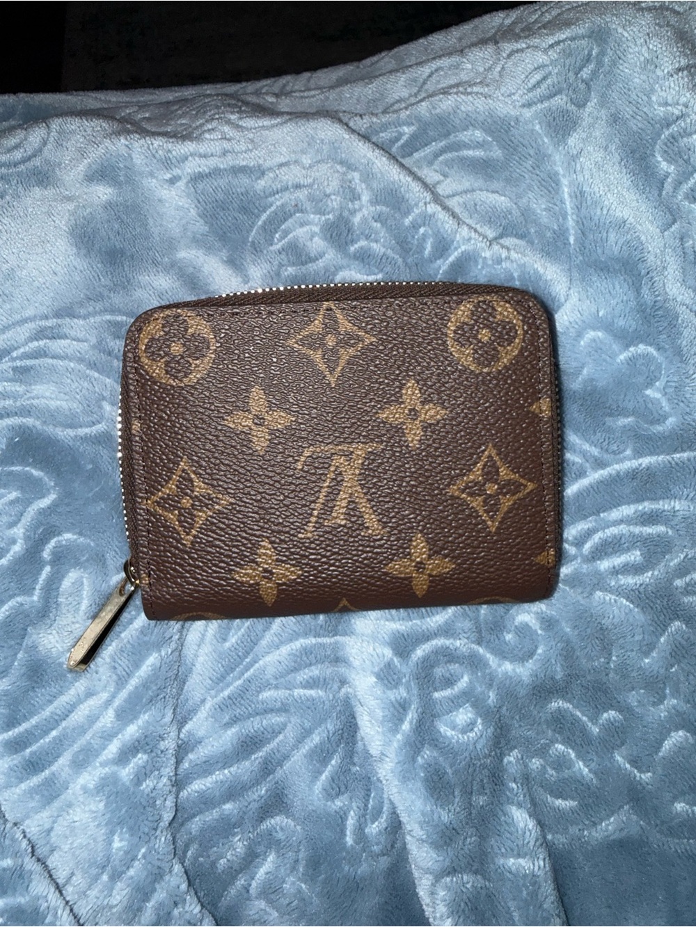 Louis Vuitton Brown Canvas Zip Pouch with Gold Hardware